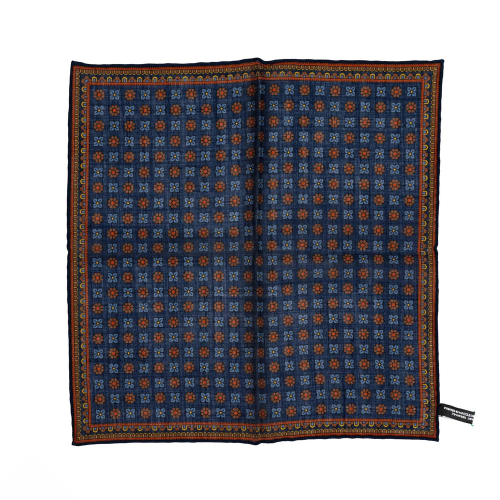 Front view of the Adamley Pocket Square Floral Navy