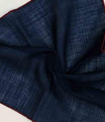 Front view of the Adamley Pocket Square Red Edge Navy