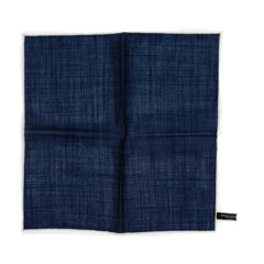 Front view of the Adamley Pocket Square White Edge Navy