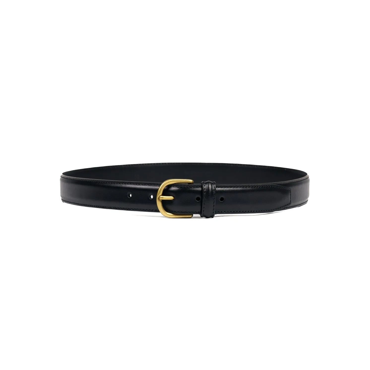 Front view of Anderson's Brass Buckle Belt Calf Black