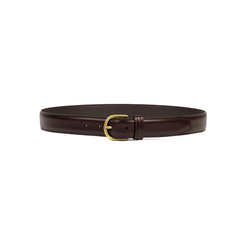 Front view of Anderson's Brass Buckle Belt Calf Dark Brown