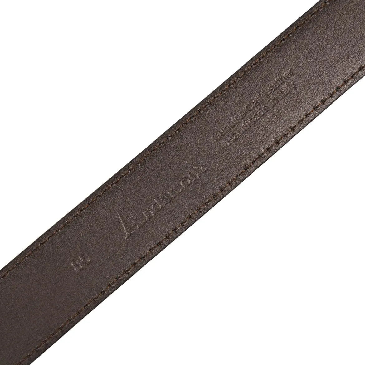 Leather close-up of Anderson's Brass Buckle Belt Suede Dark Brown