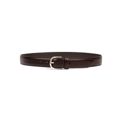 Front view of Anderson's Silver Buckle Belt Calf Dark Brown