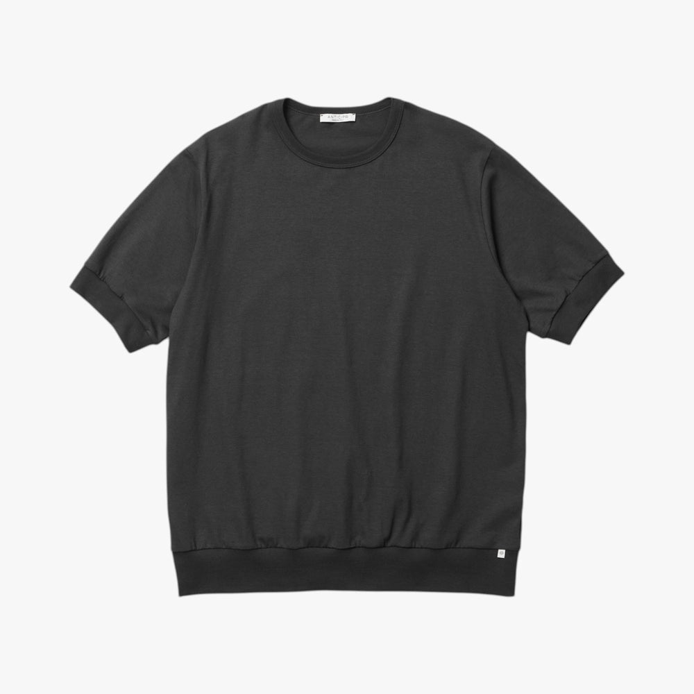 Anticipo Nebbiolo Smooth Crew Neck T-shirt Charcoal Grey