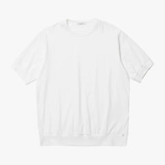 Front view of the Anticipo Nebbiolo smooth crew neck T-shirt in white featuring a clean silhouette and refined minimalist design.
