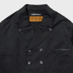 Auberge Clement Jacket Navy Charcoal Collar Detail