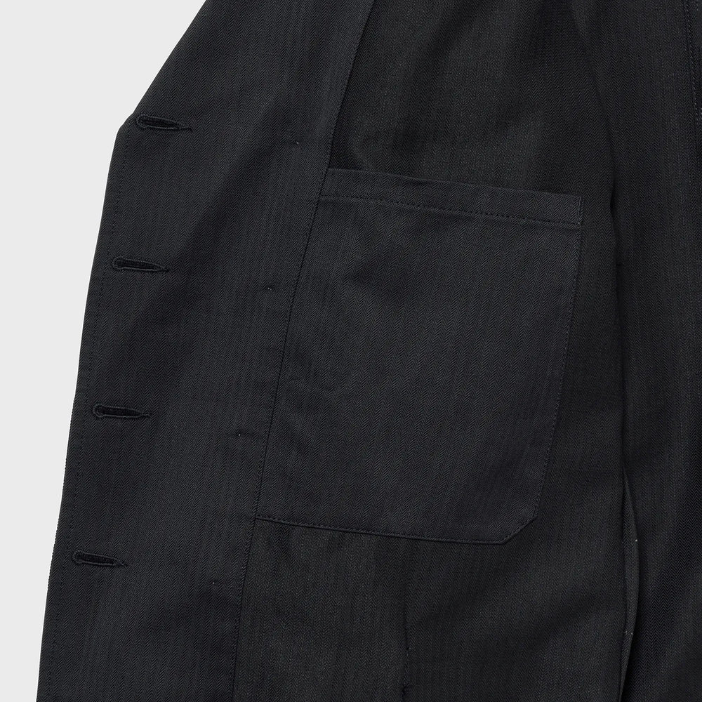 Auberge Clement Jacket Navy Charcoal Fabric Texture Detail