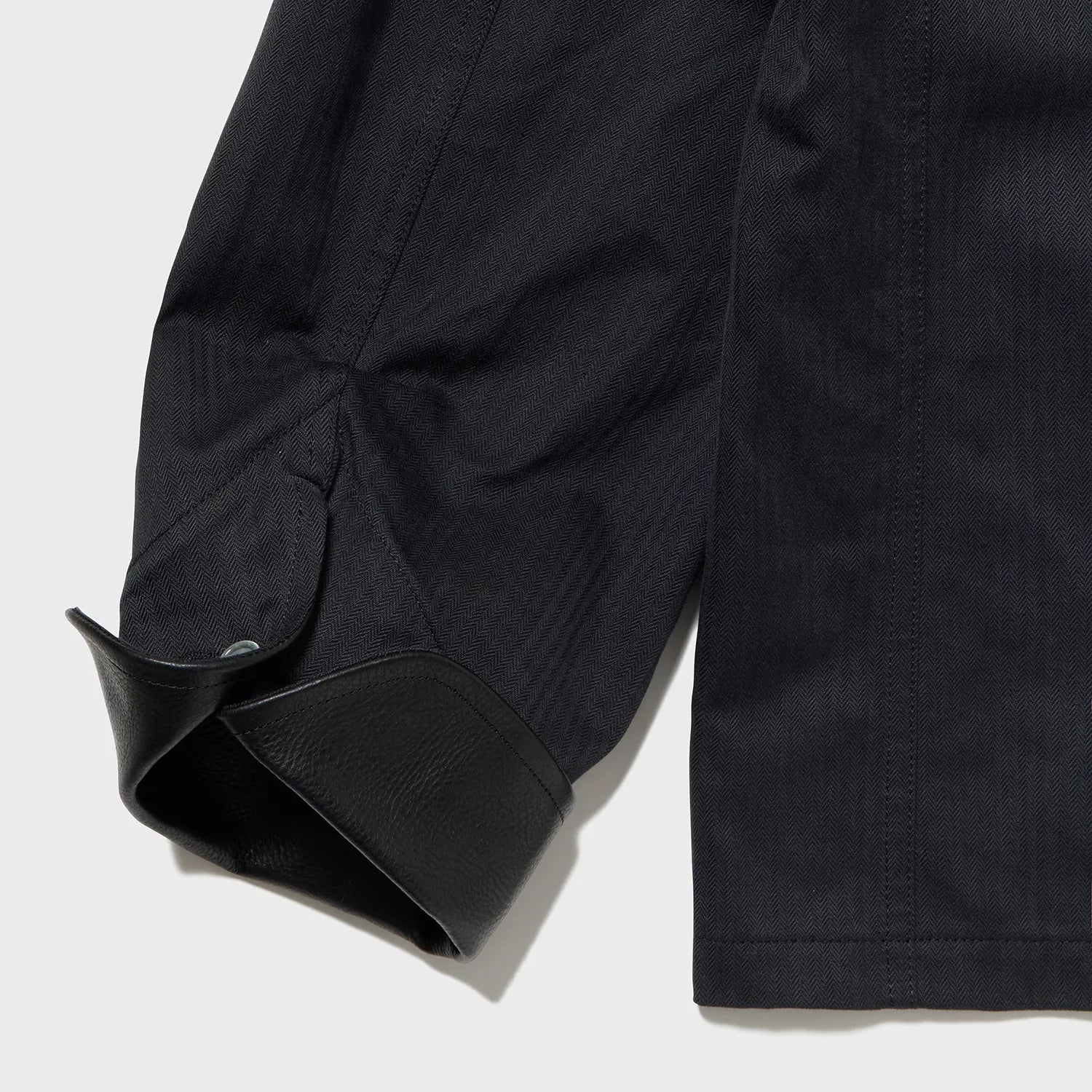 Auberge Clement Jacket Navy Charcoal Sleeve Cuff Detail
