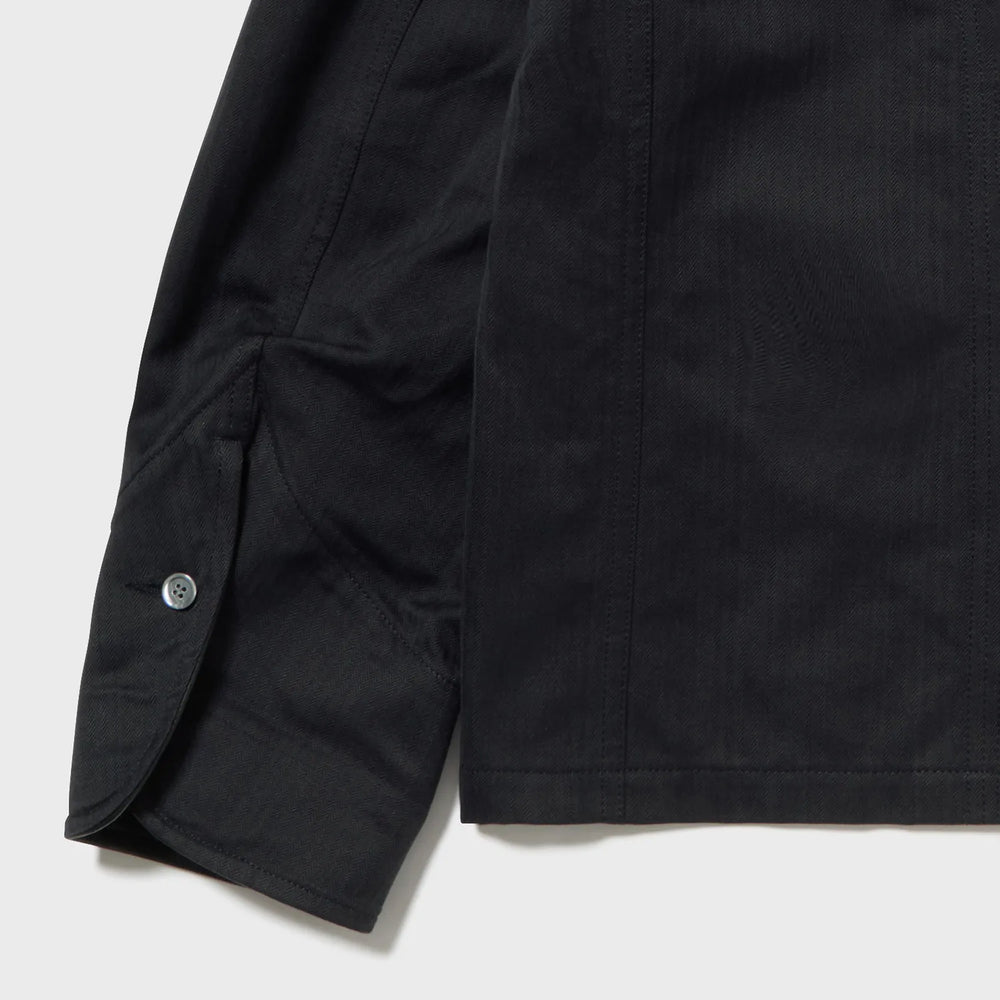 Auberge Clement Jacket Navy Charcoal Sleeve Cuff Detail