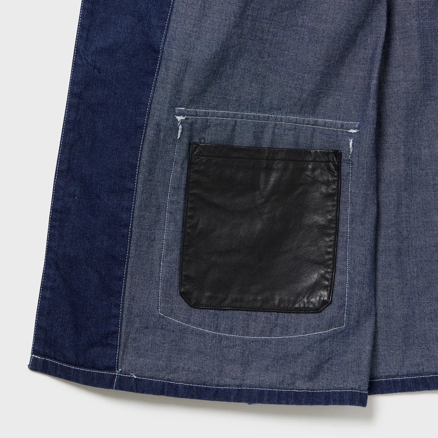 Auberge David Coverall Indigo Fabric Texture Detail