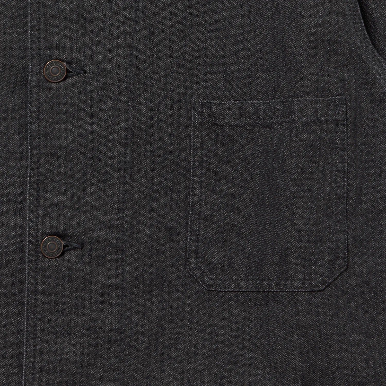 auberge dieter charcoal dark brown button front detail