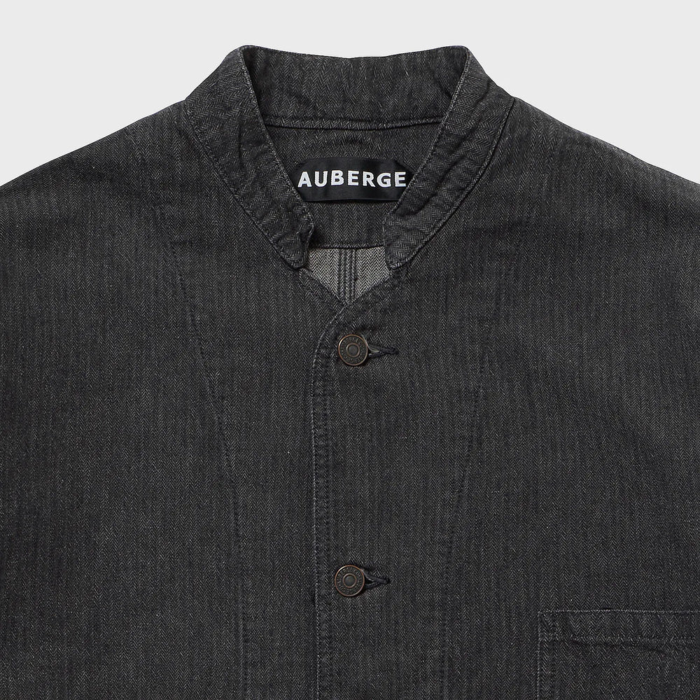auberge dieter charcoal dark brown collar detail