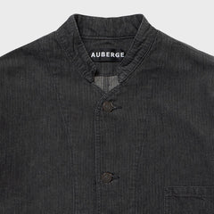 auberge dieter charcoal dark brown collar detail