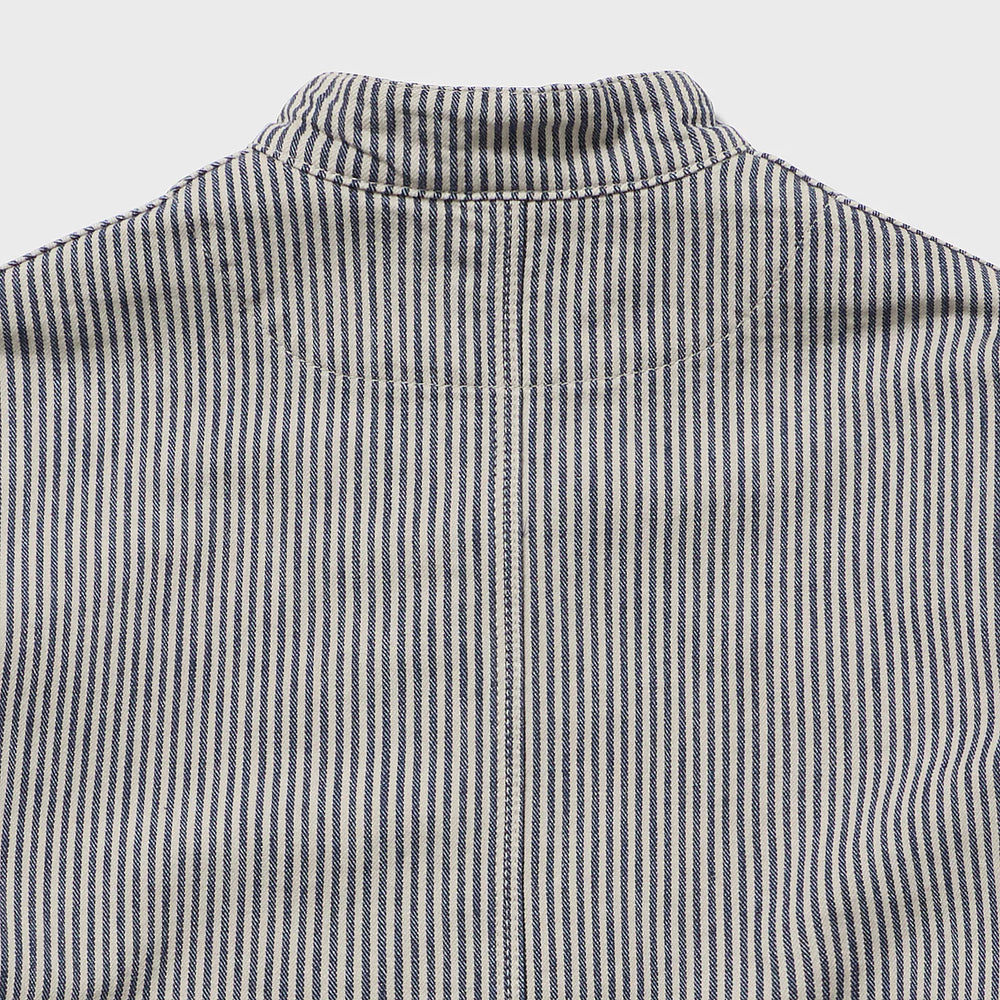 auberge dieter coverall beige navy back neckline detail