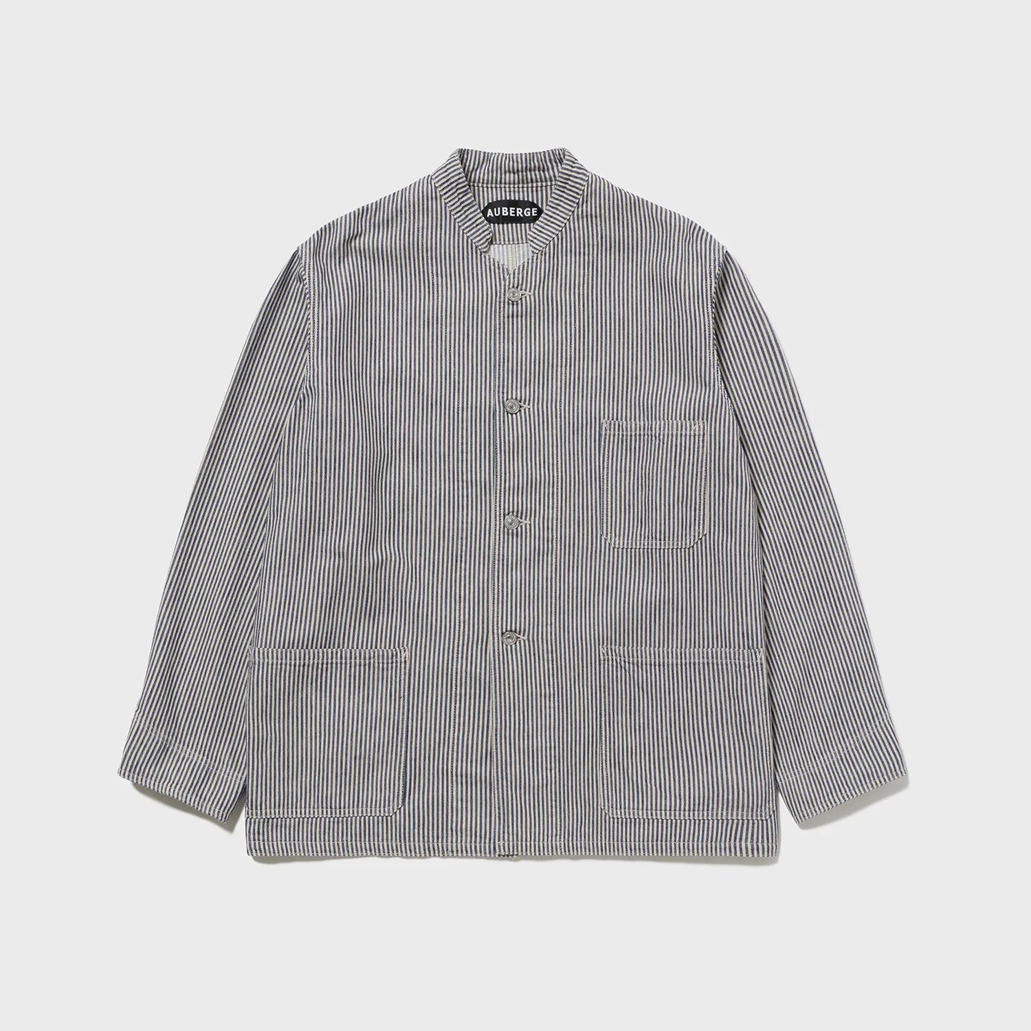 beige navy striped auberge dieter coverall front full view