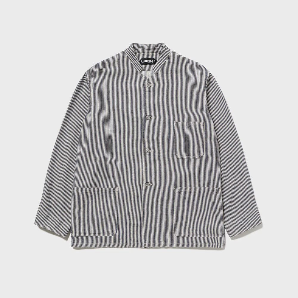 beige navy striped auberge dieter coverall front full view