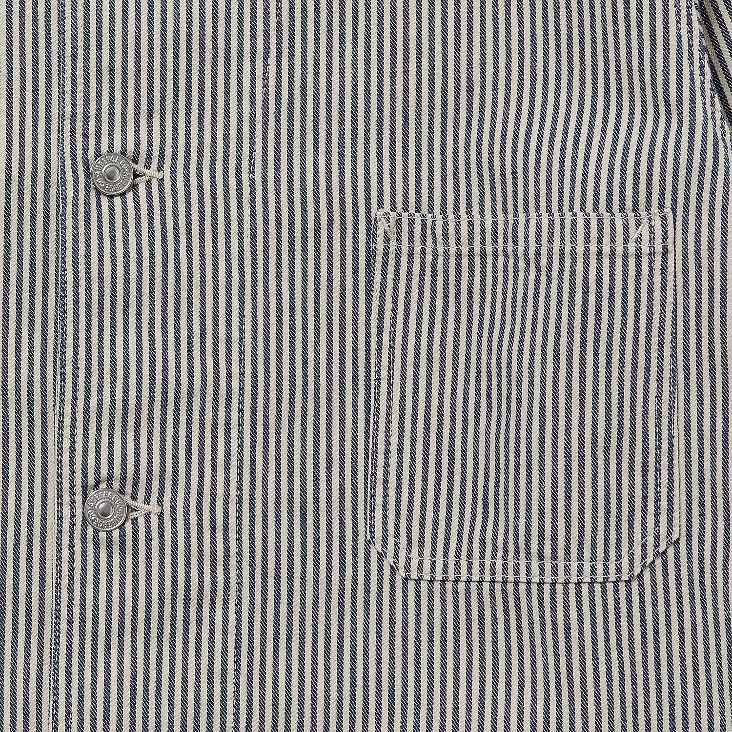 auberge dieter coverall beige navy chest pocket detail
