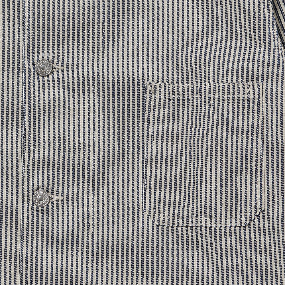 auberge dieter coverall beige navy chest pocket detail