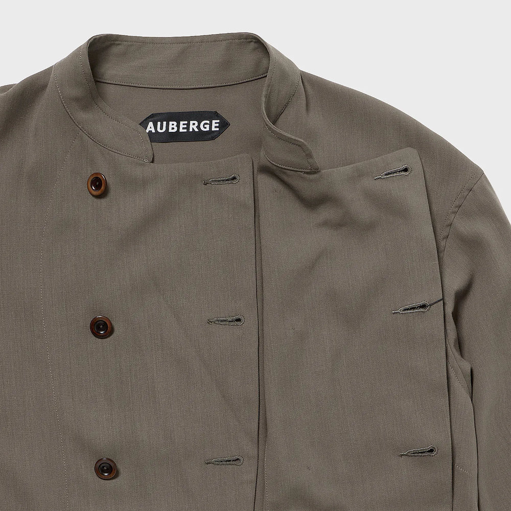 auberge gred jacket greige french bone button detail