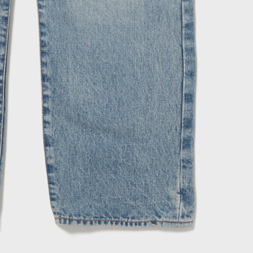 Auberge Marlon Denim Bleach Hem Detail Straight Leg Denim Jeans