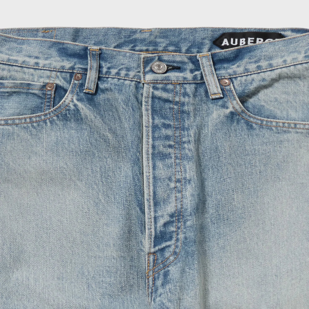 Auberge Marlon Denim Bleach Waistband Detail Washed Indigo Denim