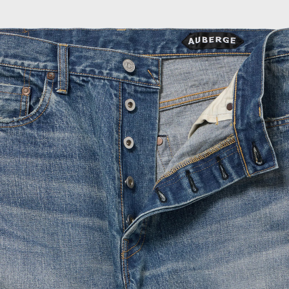 Auberge Marlon Denim Used Button Fly Detail Japanese Denim Jeans