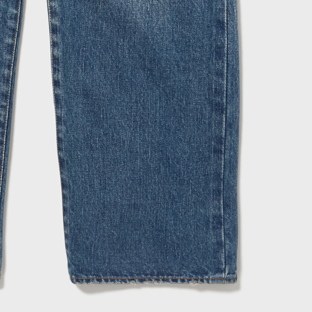 Auberge Marlon Denim Used Hem Detail Straight Leg Denim Jeans