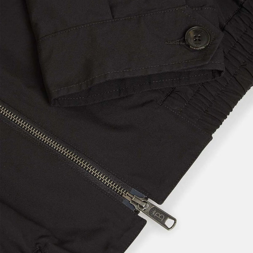 Baracuta G18 Cloth Black Two-Way Zip Detail