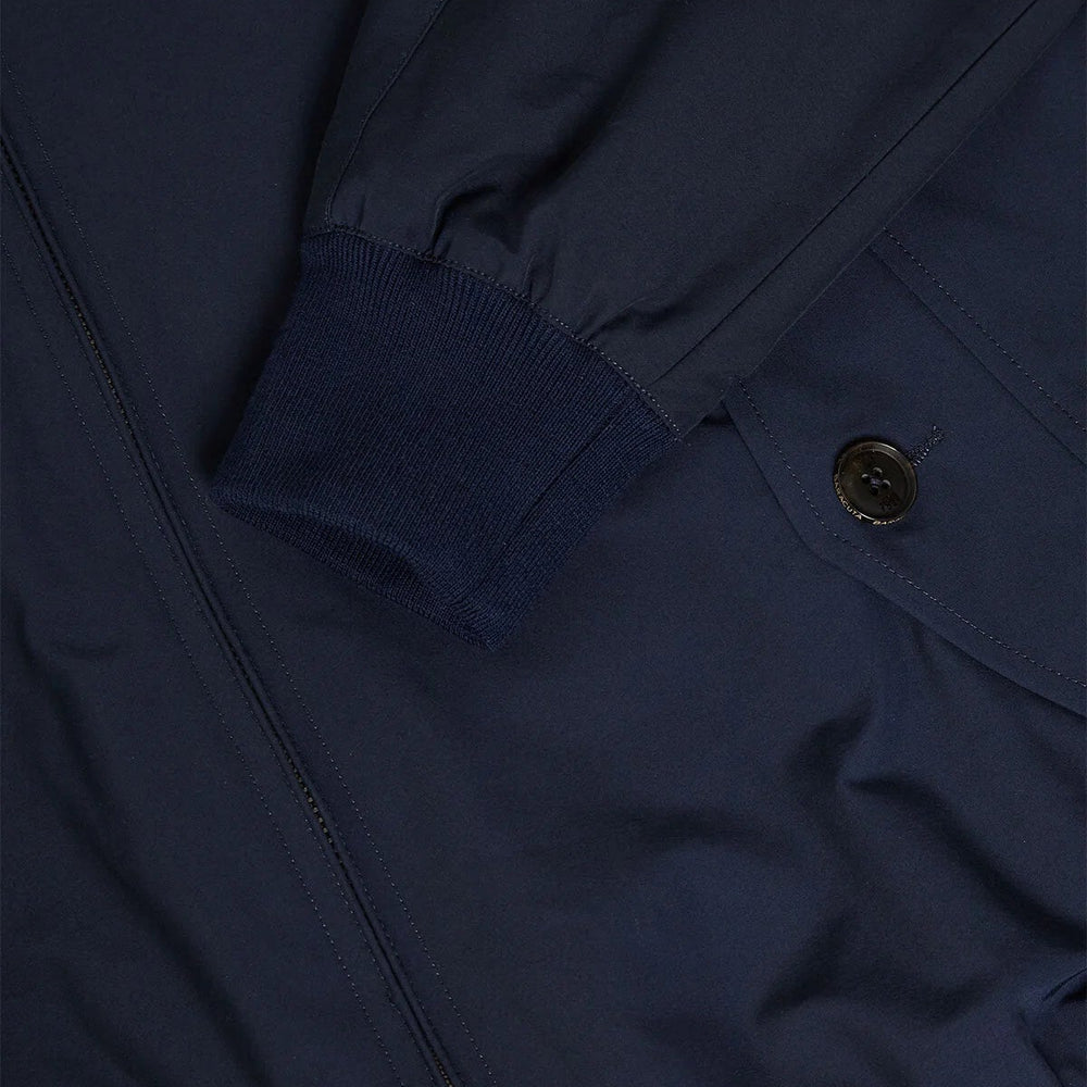 Baracuta G9 Harrington Jacket Navy Two-Way Zip Detail