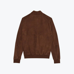 Back view of the Baracuta G9 Suede Dark Chocolate showcasing the clean back panel and suede finish.