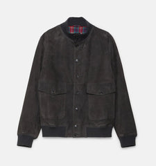 Baracuta Suede Blouson December Sky Front View