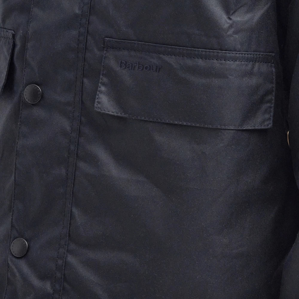 barbour bedale spey jacket navy cropped silhouette side profile