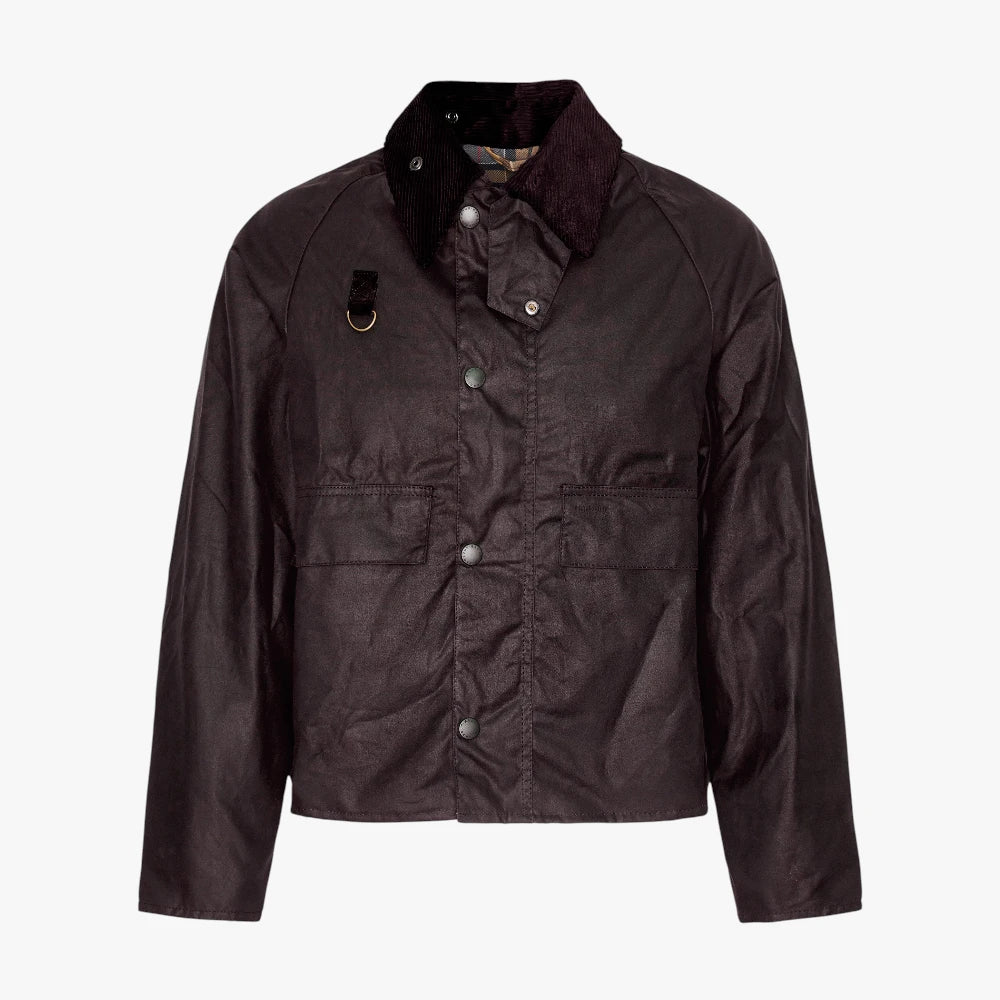 barbour bedale spey wax jacket bordeaux front full view