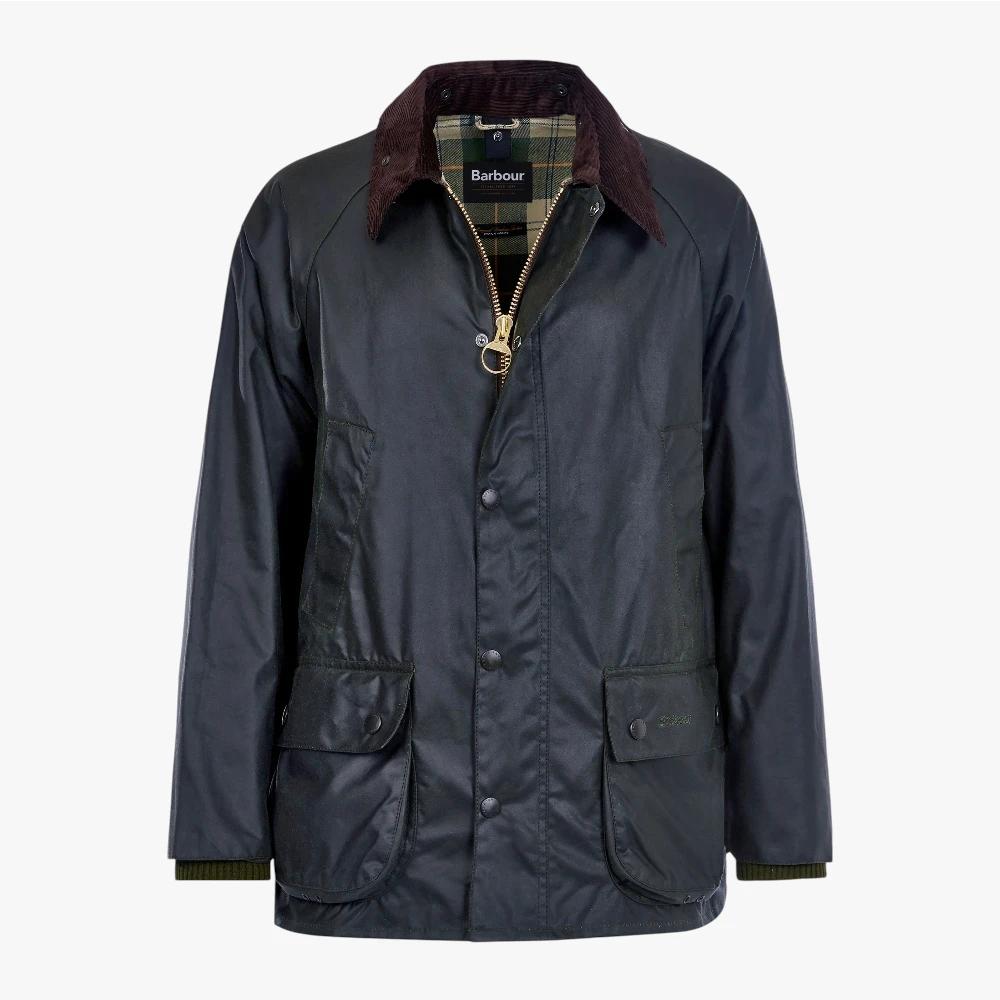 barbour bedale waxed jacket sage front full view