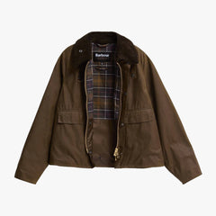 barbour spey wax jacket beech corduroy collar detail