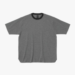 Front view of the Batoner 32G Smooth Knit Long T-Shirt in Black/White, showing the fine-gauge knit structure, clean silhouette, and contrast color detailing.