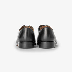 Berwick 4311 Oxford Cap Toe in black Chateaubriand leather, heel view.