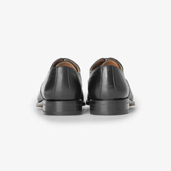 Berwick 5196 Oxford Cap Toe in black Chateaubriand leather, heel view.