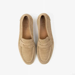 Berwick 5371 Flex Walk penny loafer in sughero leather, top view of pair.