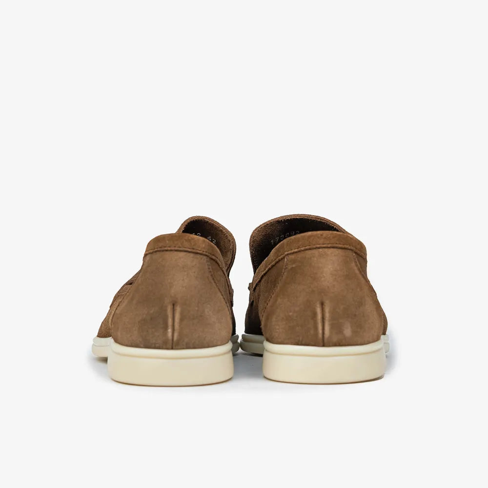 Berwick 5542 Flex Walk Loafer in Noce leather, heel view.