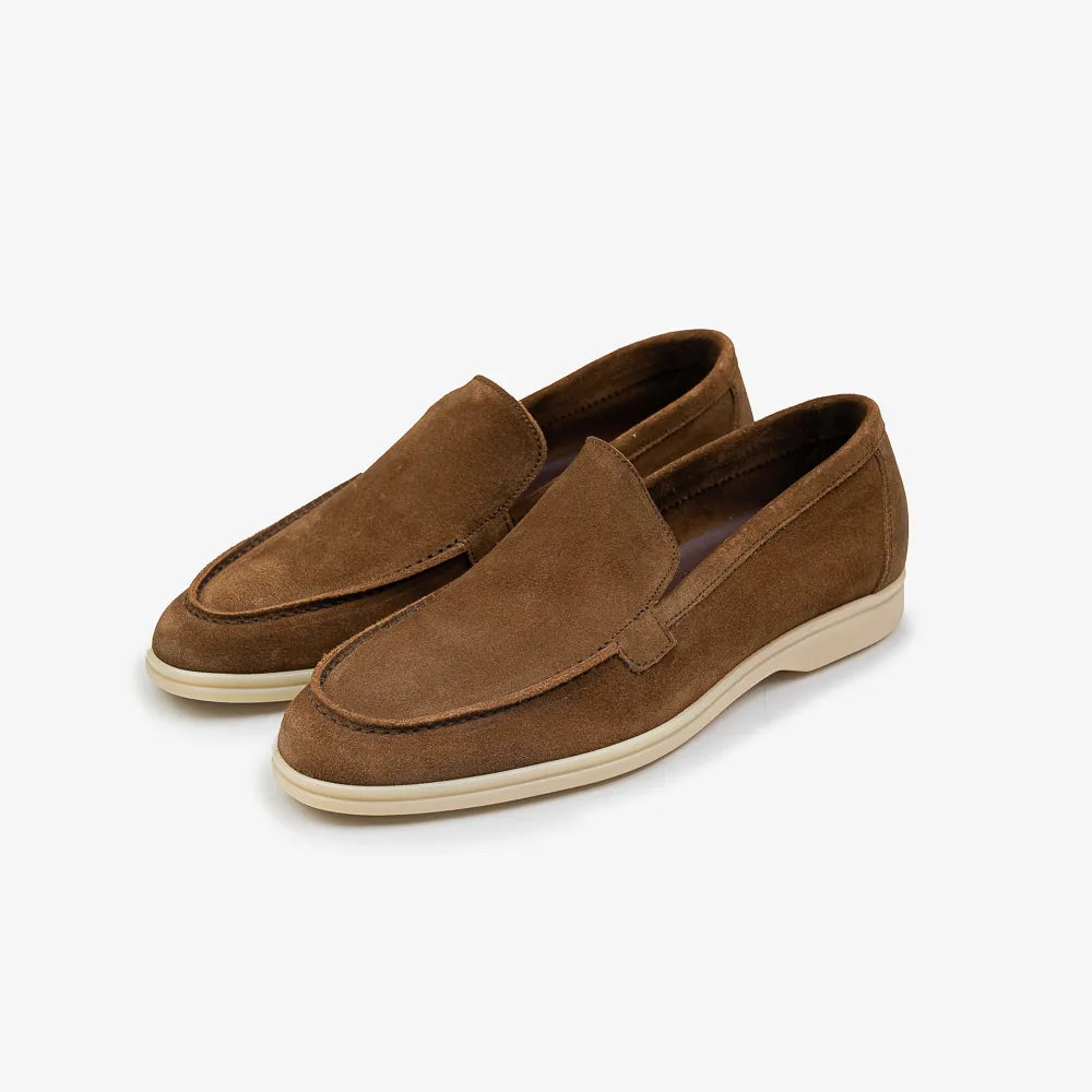 Berwick 5542 Flex Walk Loafer in Noce leather, angled front view.