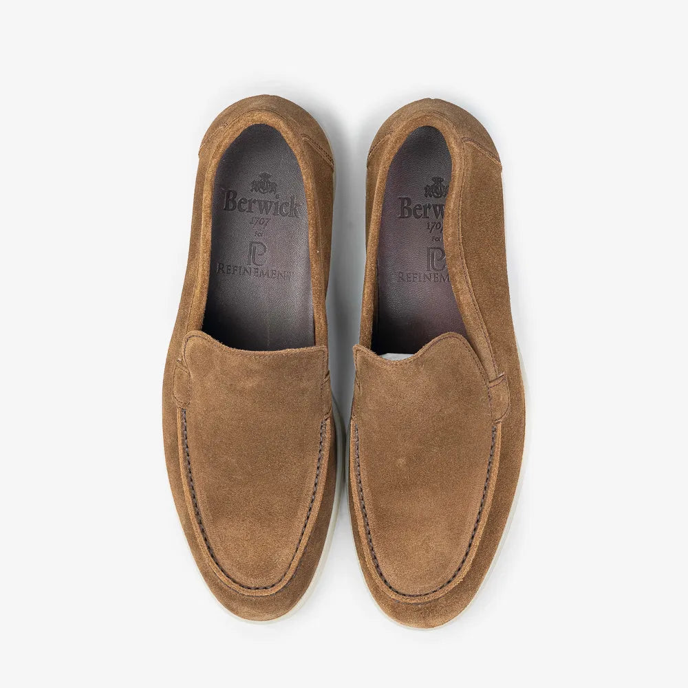 Berwick 5542 Flex Walk Loafer in Noce leather, top view of pair.