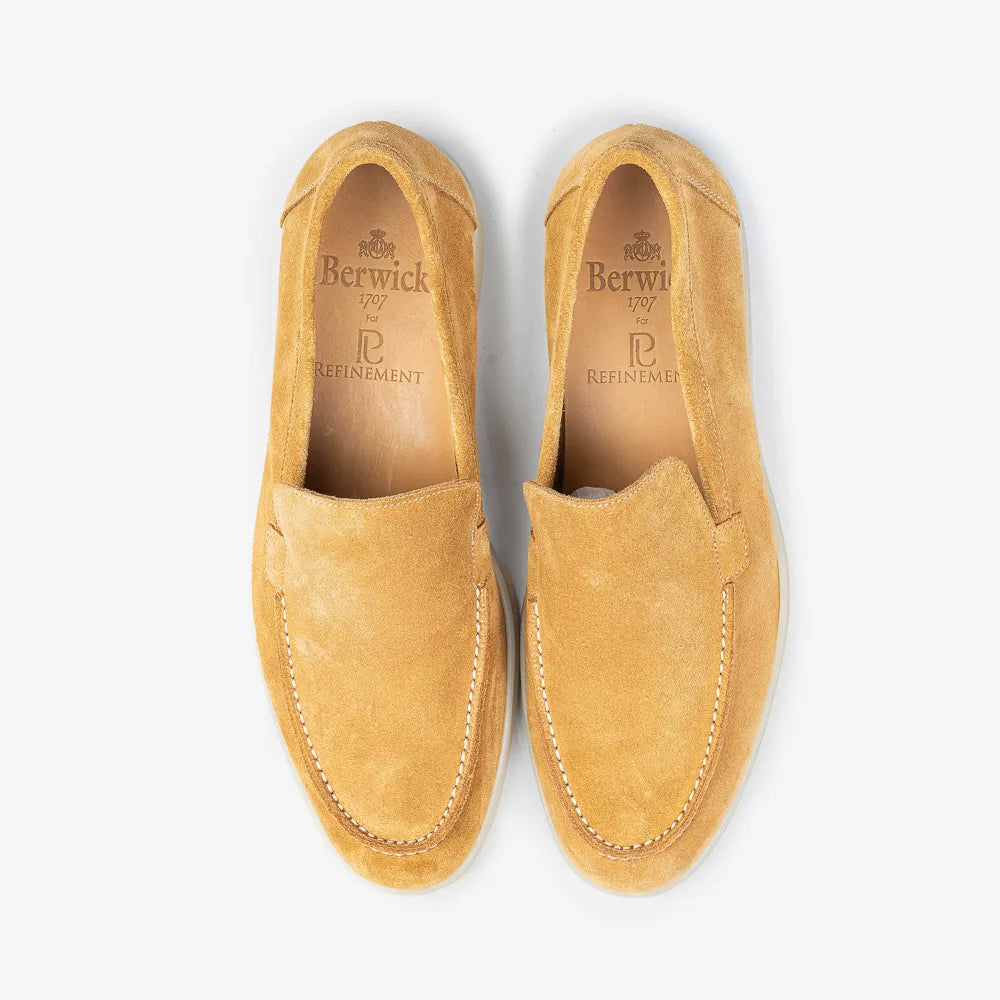 Berwick 5542 Flex Walk Loafer in Rame leather, top view of pair.