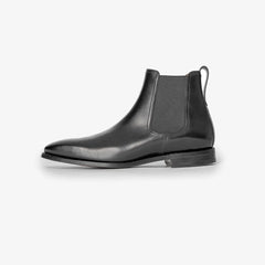 Berwick 376 Chelsea boots in black box calf leather, side profile.