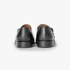 Berwick 5212 double monk shoe in black Chateaubriand leather, heel view