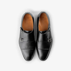 Berwick 5212 double monk shoe in black Chateaubriand leather, top view of pair