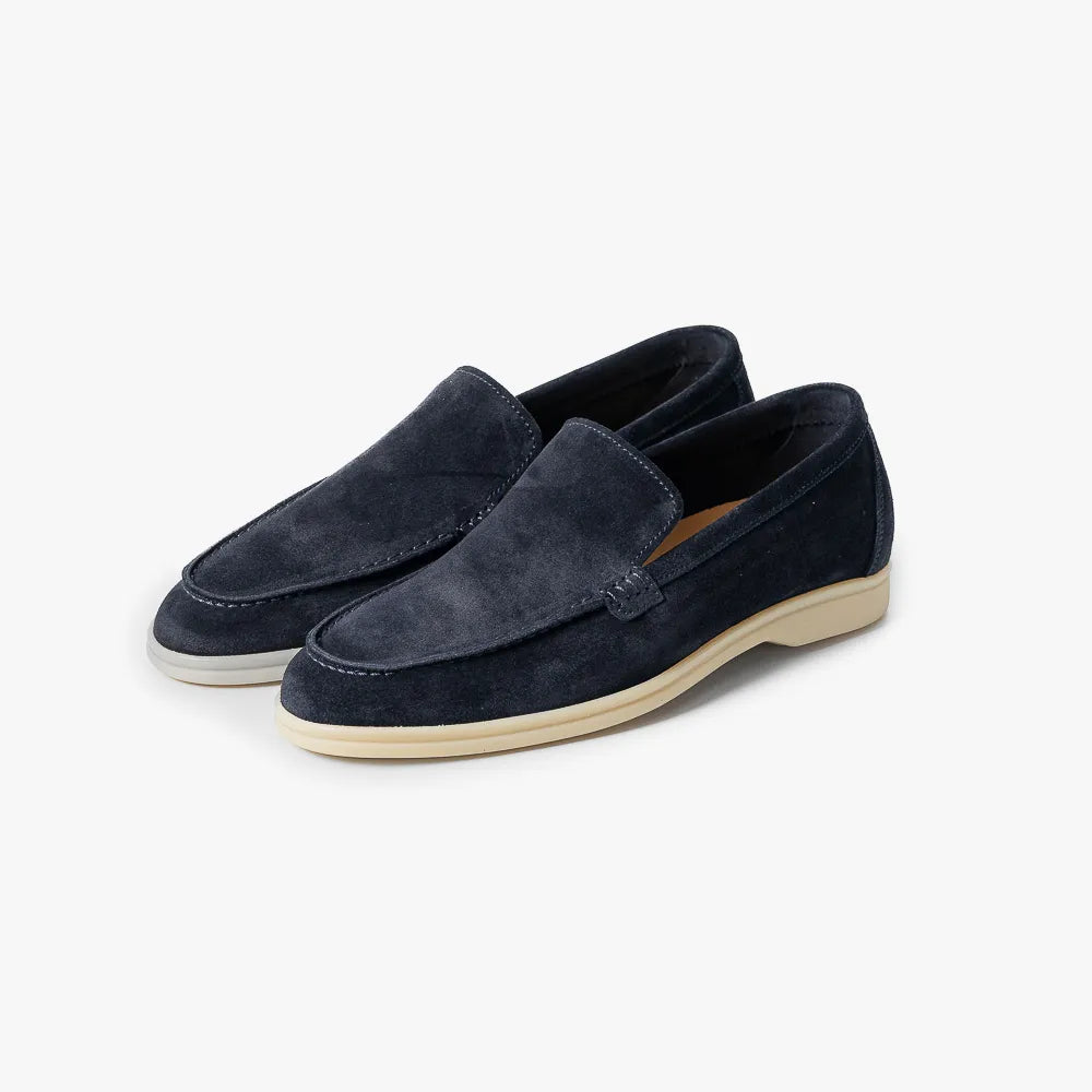 Front view of the Berwick Flex Walk Loafer 5716 in Baltic, showing the clean apron toe design and rich Baltic suede tone.