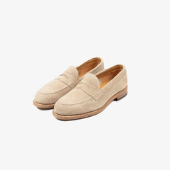 Berwick 5138 Penny Loafer in gaucho suede, angled front view showing classic shape.