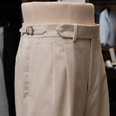 Waistband and waist detail of the Calsa Nagasaki Trousers Cotton Beige