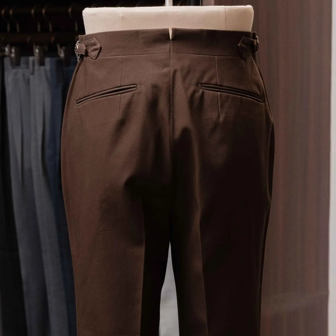 Calsa Nagasaki Trousers Cotton Dark Brown back view